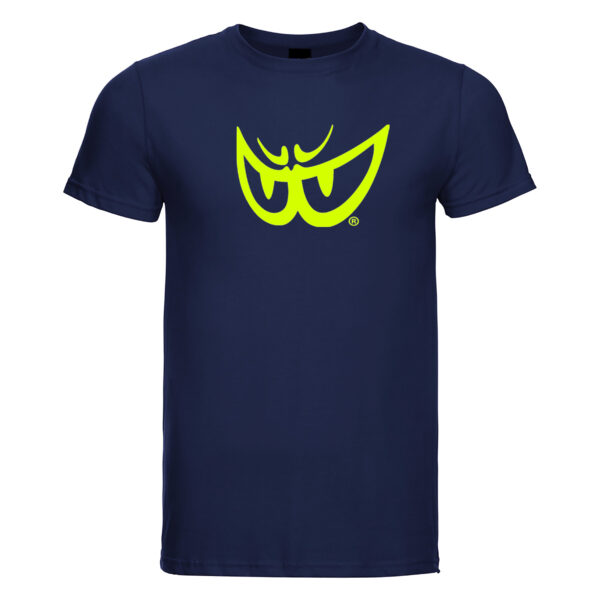 t-shirt in cotone biologico con logo giallo fluo