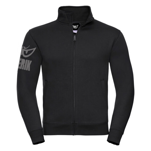Felpa Nera Full Zip Uomo con logo Berik