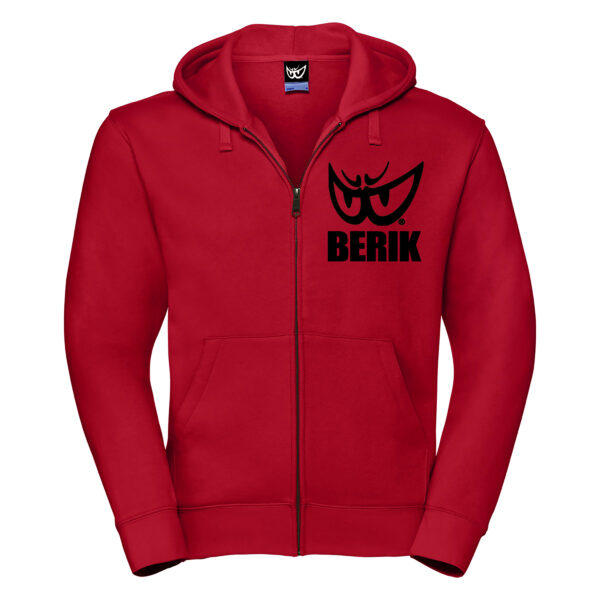 felpa rossa uomo con cappuccio e zip