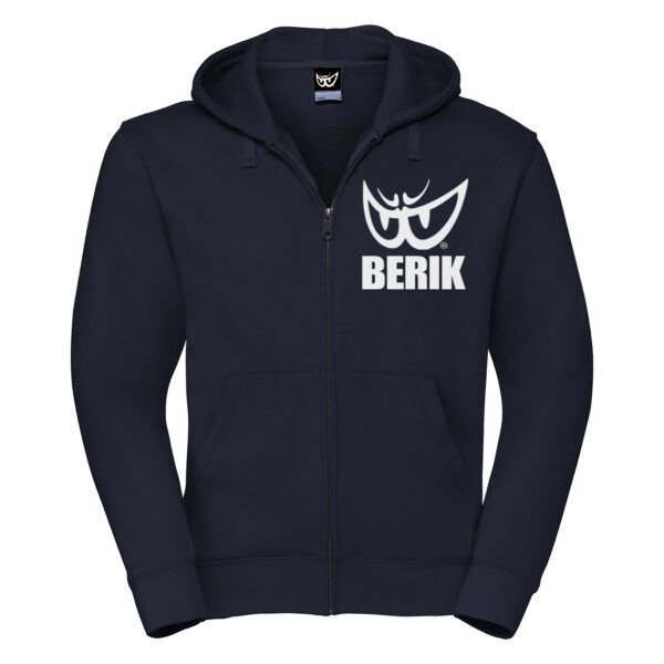 felpa nera uomo con cappuccio zip e logo bianco