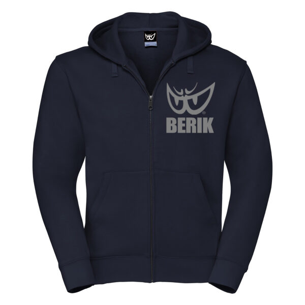felpa nera uomo con cappuccio zip e logo argento