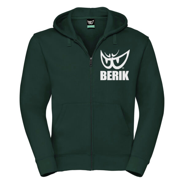 felpa verde uomo con cappuccio e zip