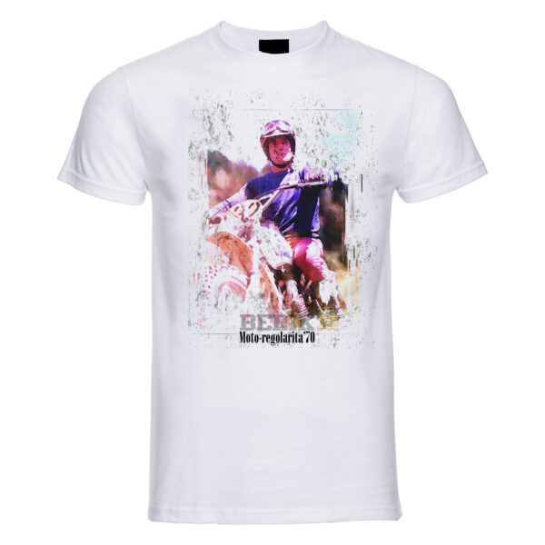 t-shirt bianca uomo con grafica old style fashion