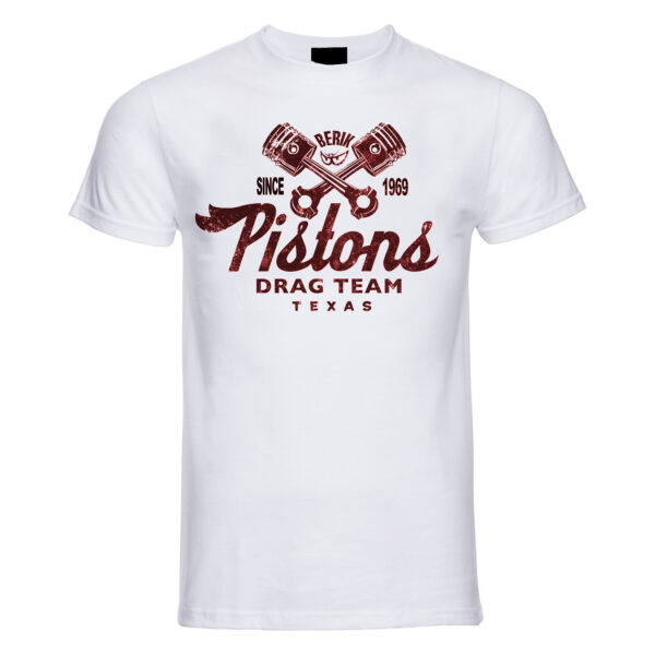 T-shirt Bianca Sportiva Red Pistons