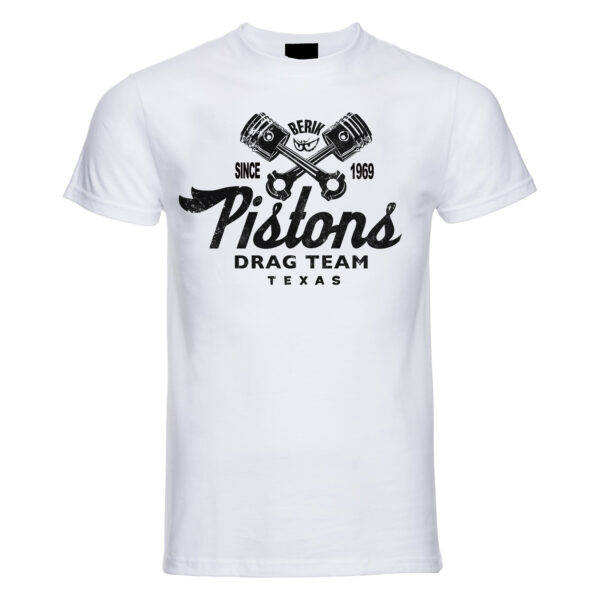 T-shirt Bianca Sportiva Black Pistons