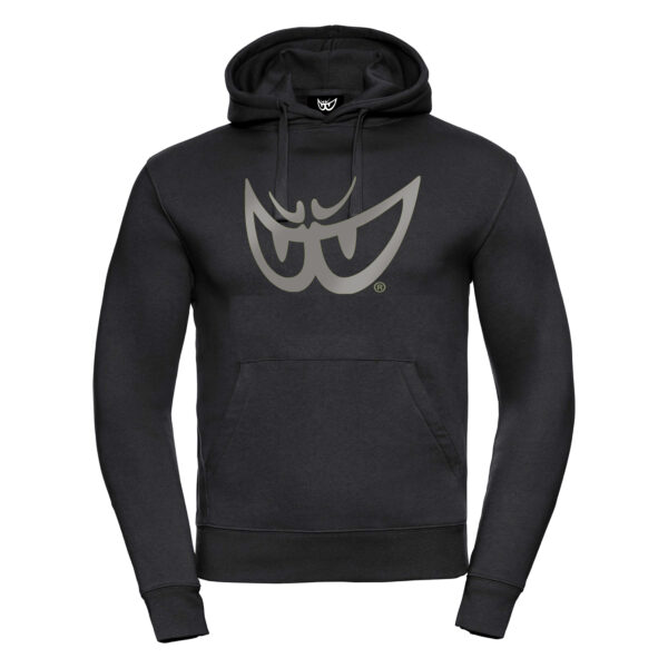 Felpa nera da uomo con cappuccio LOGO Argento