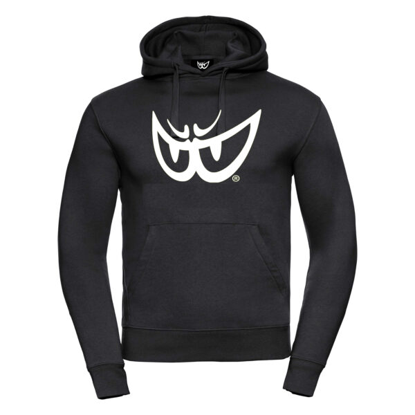 Felpa nera da uomo con cappuccio LOGO Bianco