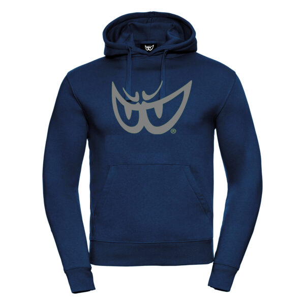 Felpa blu da uomo con cappuccio LOGO Argento