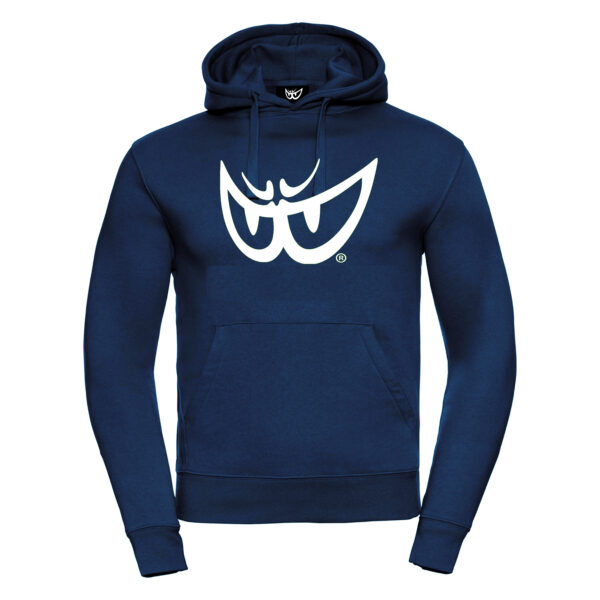 Felpa blu da uomo con cappuccio LOGO Bianco