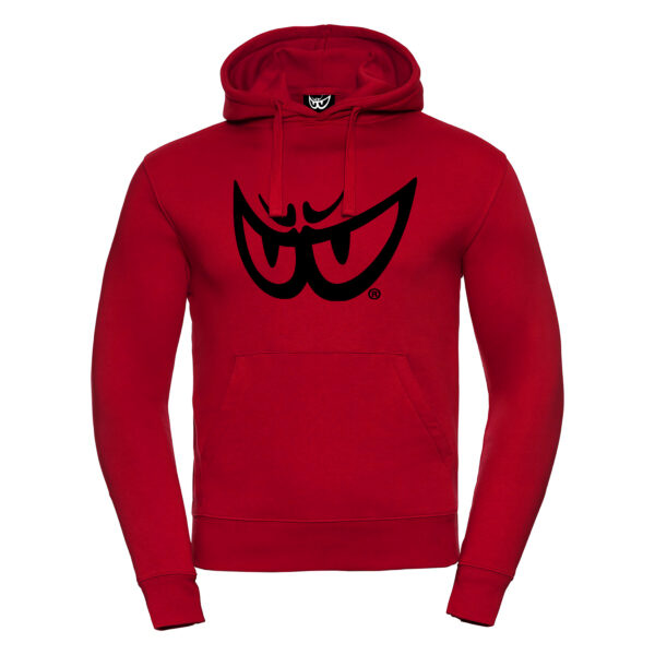 Felpa rossa da uomo con cappuccio LOGO Nero