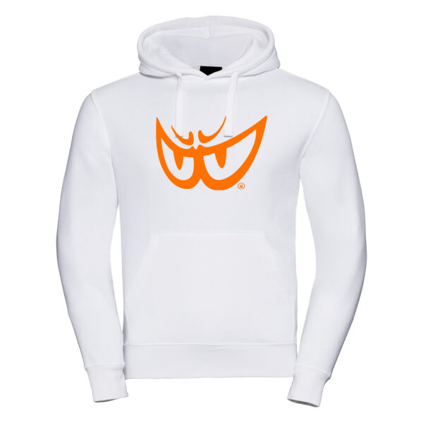 Felpa bianca da uomo con LOGO Arancione