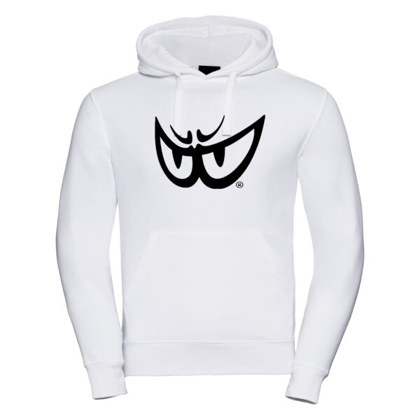 Felpa bianca da uomo con cappuccio LOGO Nero