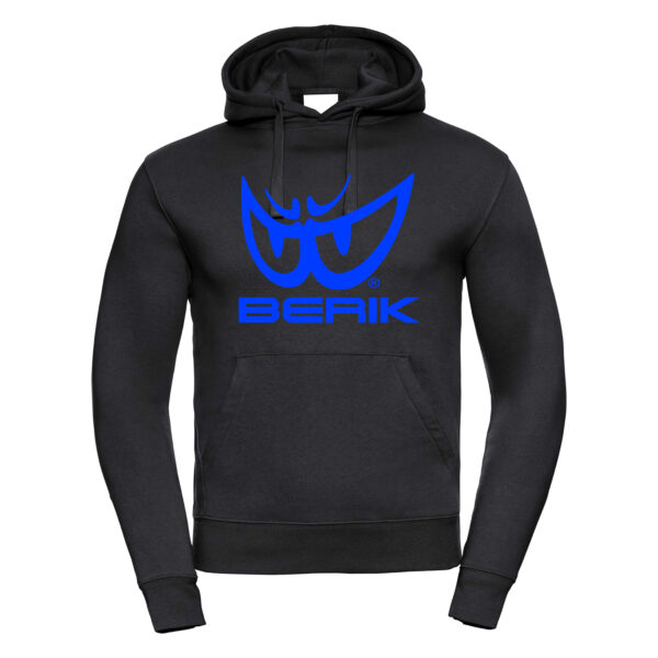felpa nera da uomo con cappuccio SOUL RACE e logo blu Berik