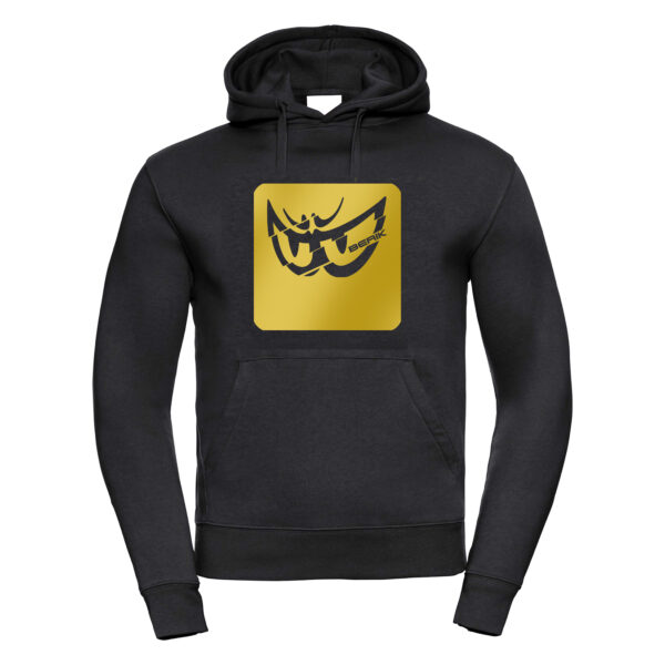 Felpa nera uomo con cappuccio Rivisited Logo Dorato