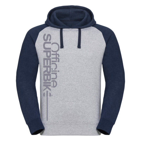felpa baseball uomo con cappuccio Bicolor Blu/Grigio