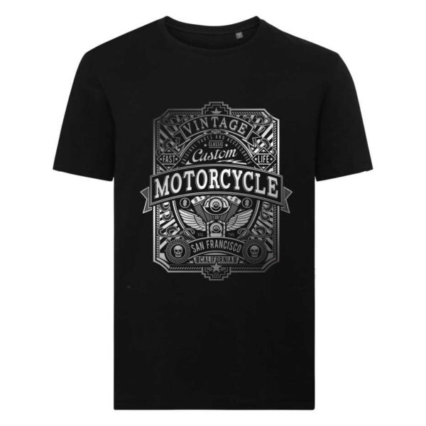 T-shirt Nera in Cotone Rock Style