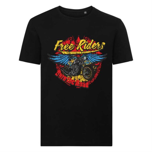 T-shirt nera in cotone con grafica American/UK Style