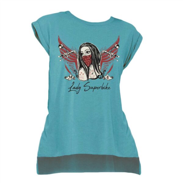 T-shirt Verde Acqua LADY SUPERBIKE Style