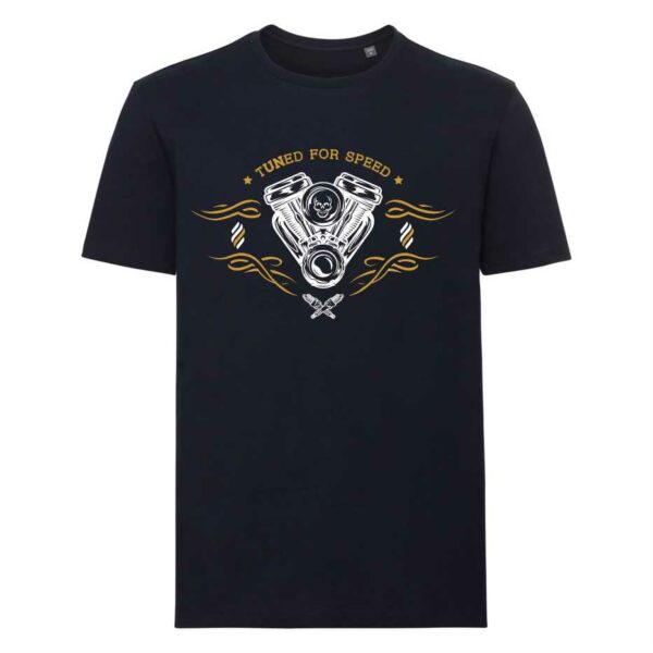T-shirt nera in cotone con grafica American/UK Style