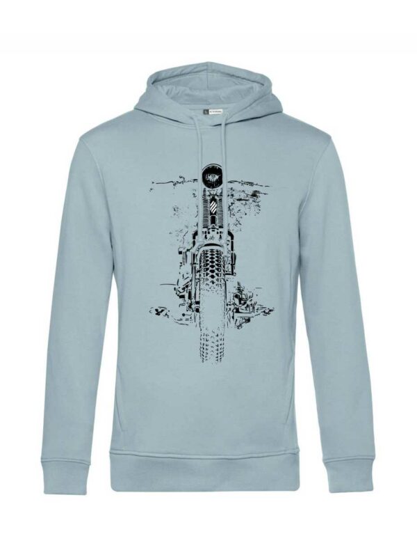 felpa azzurra da uomo con cappuccio e grafica Elegance Style