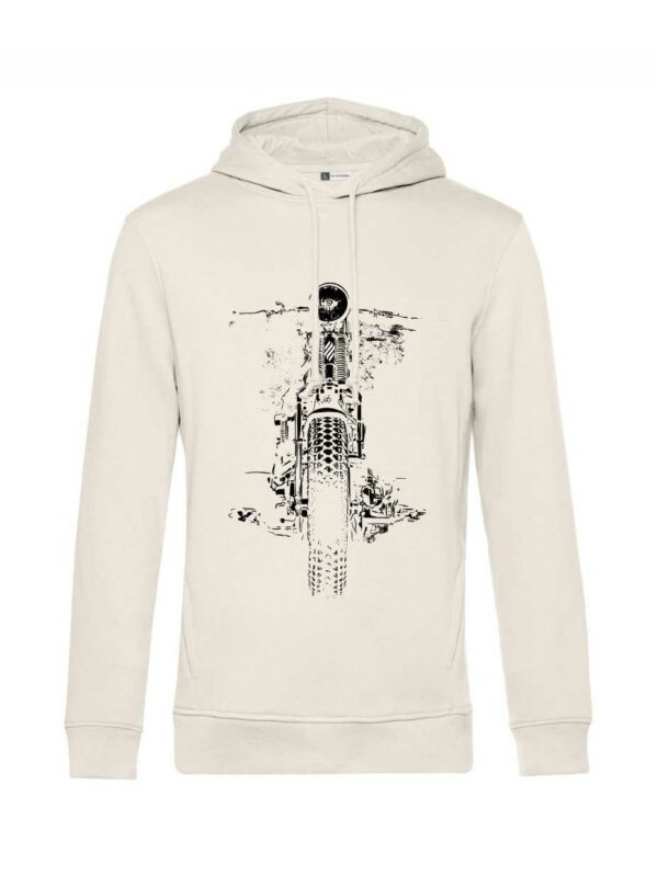 felpa bianca da uomo con cappuccio e grafica Elegance Style