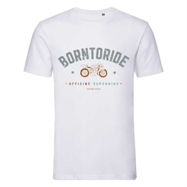 T-shirt Bianca Uomo Elegance Style Born to Ride